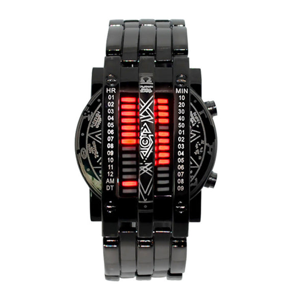 Reloj LED Binario de Acero Inoxidable Doble Fila