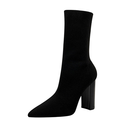 Botines de Tacón Alto Puntiagudo en Lana - Elegancia Sofisticada - Image 10