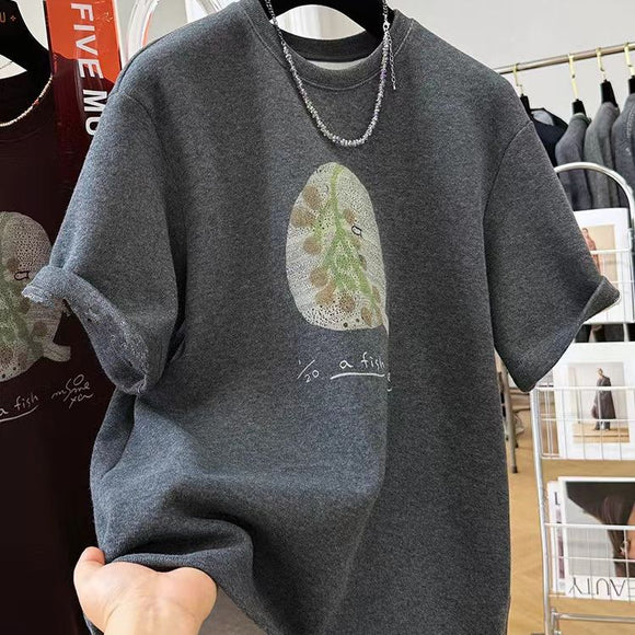 Playera Corta Estilo Occidental Púrpura Gruesa Premium