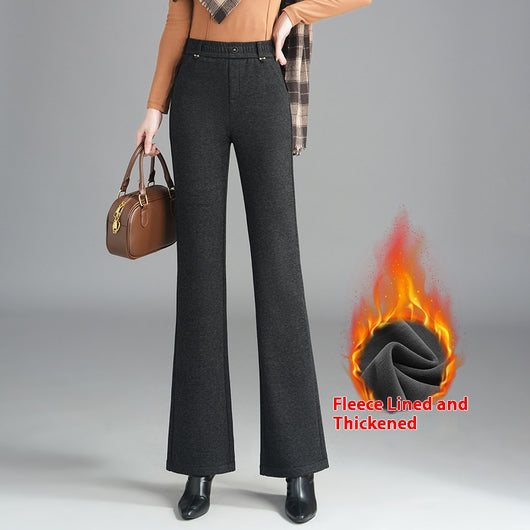 Pantalones Flare Slim Forrados en Fleece - Estilo Casual y Cómodo - Image 3