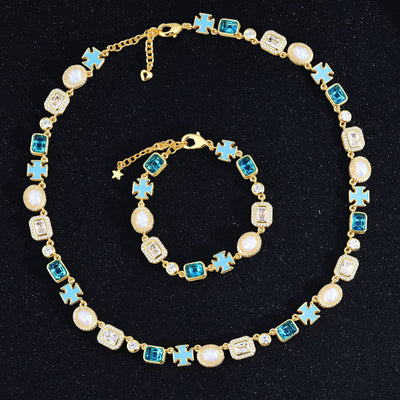 Collar Crucifijo para Hombre con Diseño de Gota Mixta y Efecto Aceite - Image 14