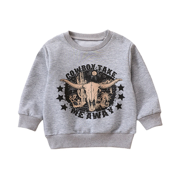 Suéter Infantil Gris con Estampado de Cabeza de Vaca - Image 5