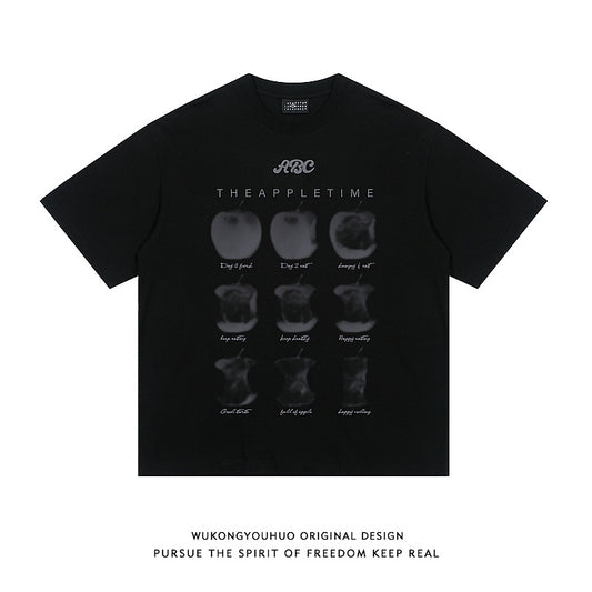 Camiseta Estampado Manzana Suelta Hombre - Diseño Casual Lovers