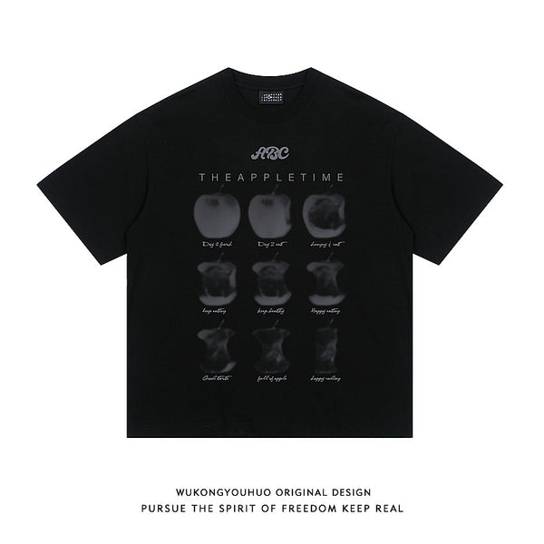 Camiseta Estampado Manzana Suelta Hombre - Diseño Casual Lovers