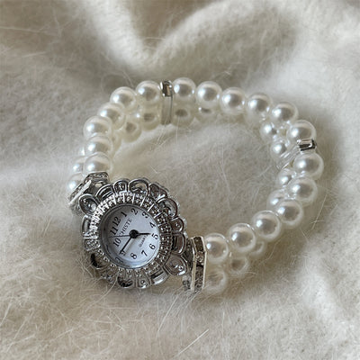 Reloj de Pulsera con Perlas para Mujer