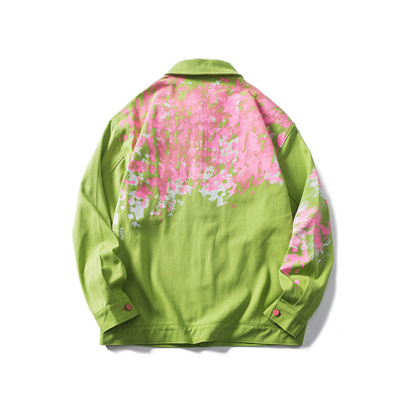 Chaqueta Vintage de Solapa con Estampado Creativo - Colección Primavera