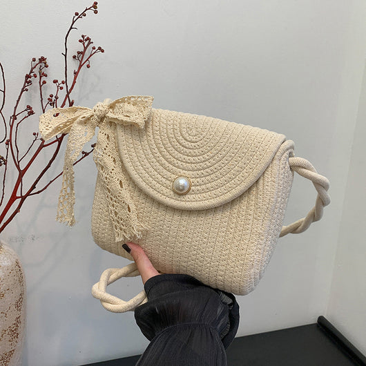 Bolsa Tejida de Algodón con Cuerda - Estilo Casual Artesanal para Verano - Image 6
