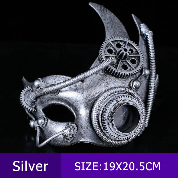 Máscara Steampunk Mecánica Retro Media Cara
