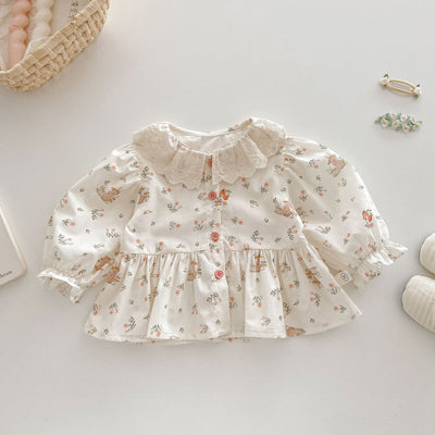 Vestido Princesa Floral Estilo Coreano con Conejo para Bebé - Image 10
