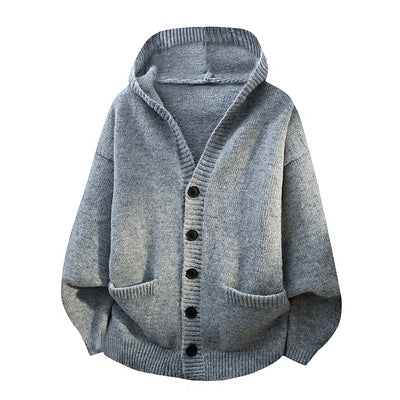 Cardigan Tejido Holgado con Capucha para Hombre - Image 7