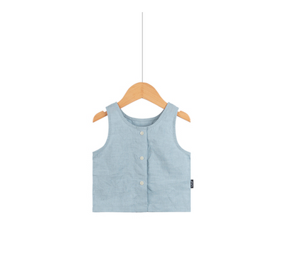 Conjunto de Cáñamo y Ramio Ligero para Bebé - Chaleco y Pantalón Dividido - Image 3