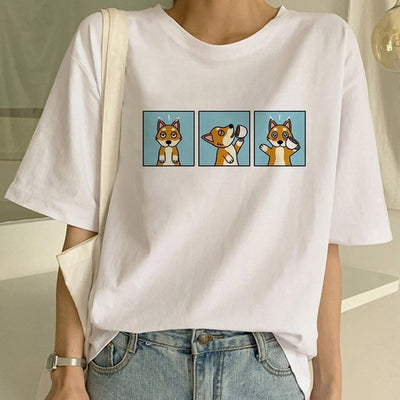 Camiseta Cuello Redondo Estampado Shiba Inu para Mujer - Image 21