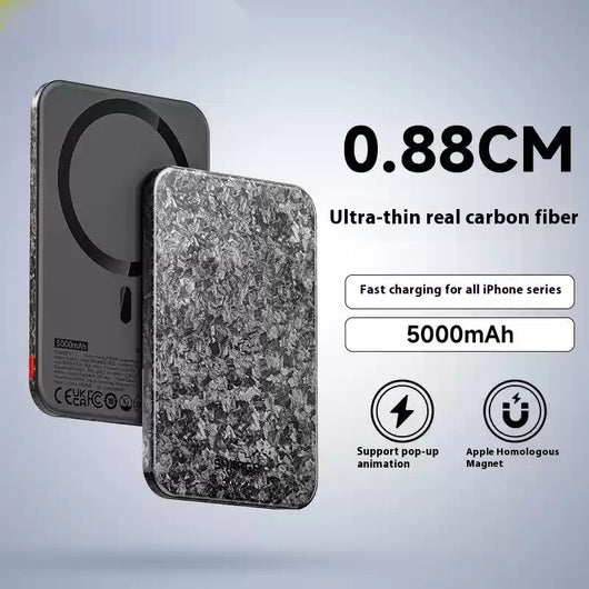 Batería Portátil 15W Magnética Inalámbrica Carbon Fiber MagSafe - Image 2