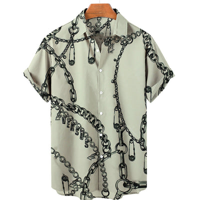 Playera Manga Corta Hombre Cadena Oro 3D Digital - Image 7