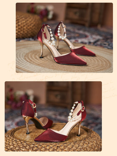 Sandalias de Perla con Tacón Stiletto para Mujer - Talla Pequeña - Image 26
