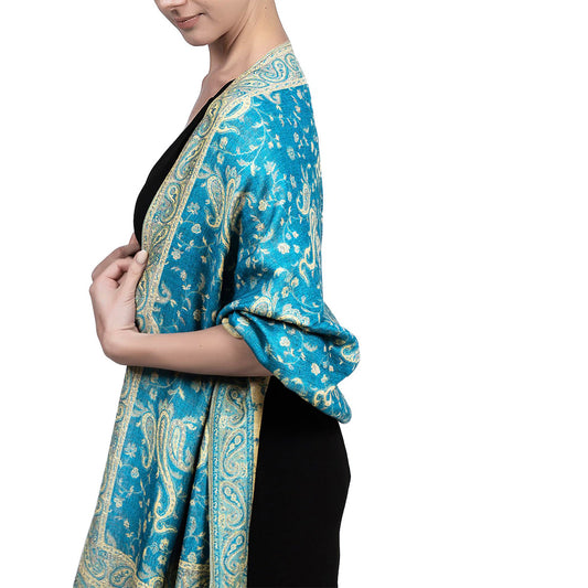 Chal Vintage Étnico Otoño Invierno con Borlas y Estampado Paisley para Mujer - Image 2