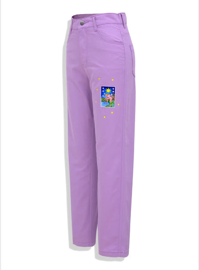 Jeans Morados Holgados de Cintura Media para Mujer - Image 13