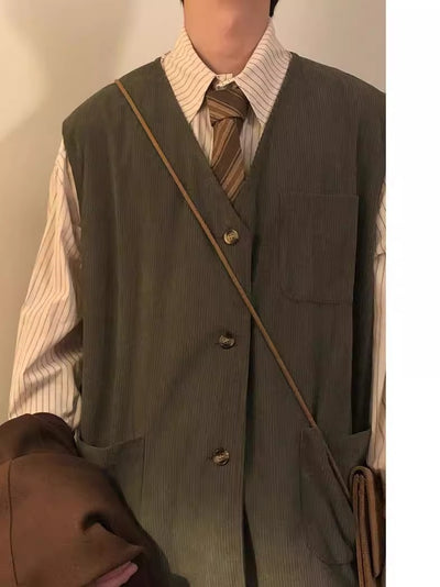 Chaleco de Trabajo Retro Multibolsillos para Hombre - Image 12