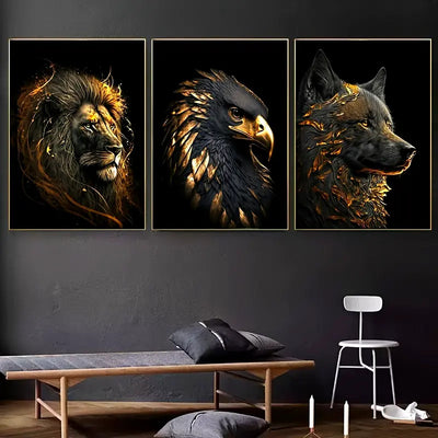Cuadro Decorativo León - Pintura al Óleo sobre Lienzo para Sala de Estar - Image 5