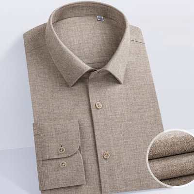 Camisa Manga Larga Gruesa de Color Sólido para Hombre - Image 4