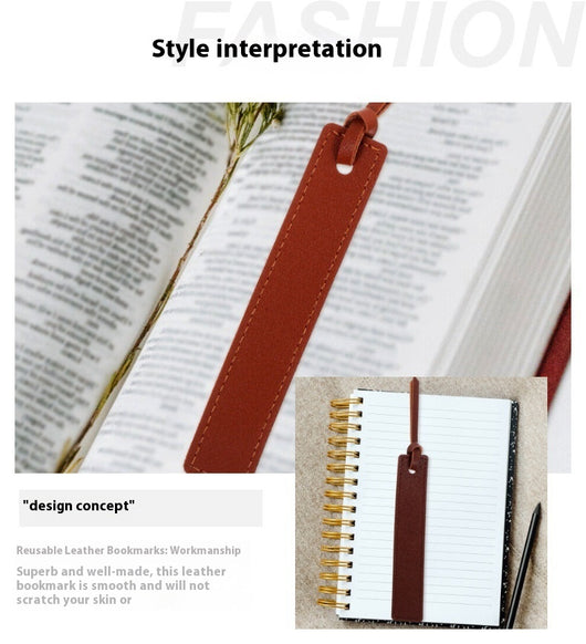Marcapáginas de Cuero Retro con Separadores de Lectura - Image 10