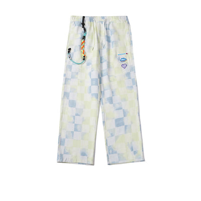 Pantalones Rectos Tie-Dye Cuadros Hombre - Estilo Street Oversized Casual - Image 6