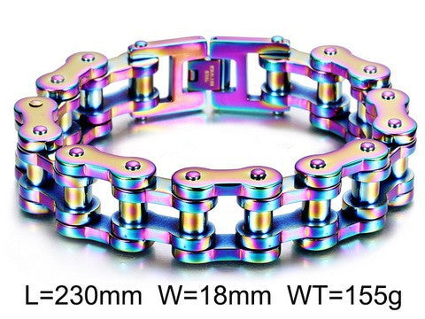Pulsera de Cadena en Acero Titanio Inoxidable para Ciclistas