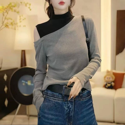 Blusa Bicolor con Efecto Reductor y Diseño Modular - Image 4