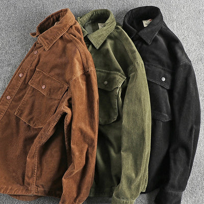 Camisa de Pana Gruesa Lavada con Manga Larga para Invierno - Image 19