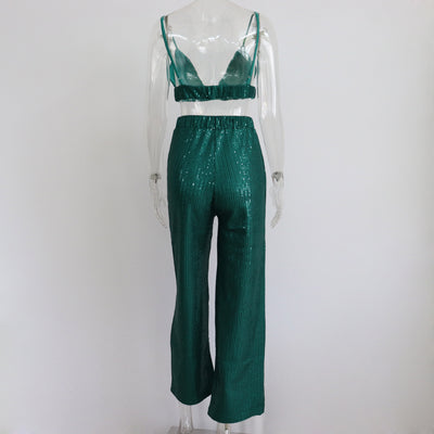 Conjunto de 3 Piezas: Chaleco Lentejuelas Escote V, Blusa Manga Larga y Pantalón Recto - Image 17