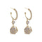 Aretes de Circonio Hueco con Incrustaciones Brillantes y Zirconia Rosa