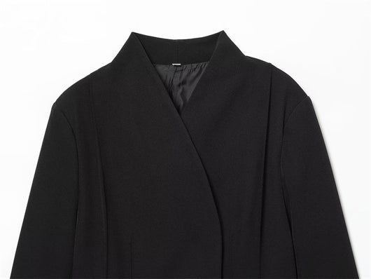 Chaqueta Blazer Mujer Negra Ajustada Manga Larga - Image 10
