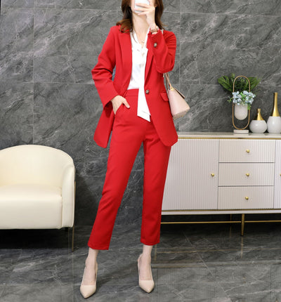 Traje Vestido Rojo Elegante - Image 9