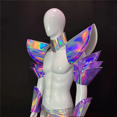 Disfraz Muscle Man con Alas Voladores Plateado Estéreo DS - Image 11