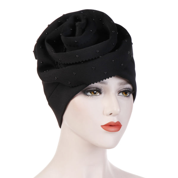 Gorro de Algodón Espacial con Punta de Cerámica Floral