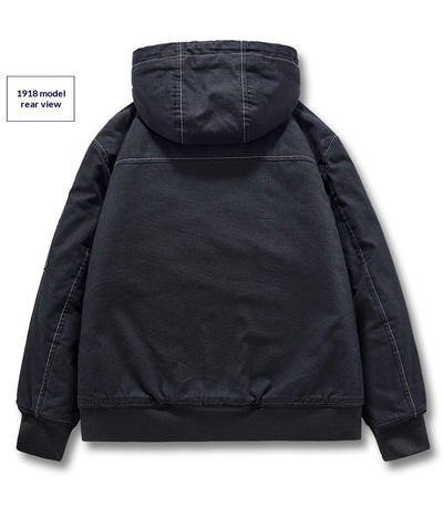 Abrigo de Algodón Cálido para Hombre con Cuello de Piel - Image 9