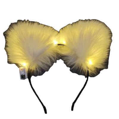 Diadema Orejas de Gato Luminosas con Peluche - Accesorios para Cabello Festivo - Image 10