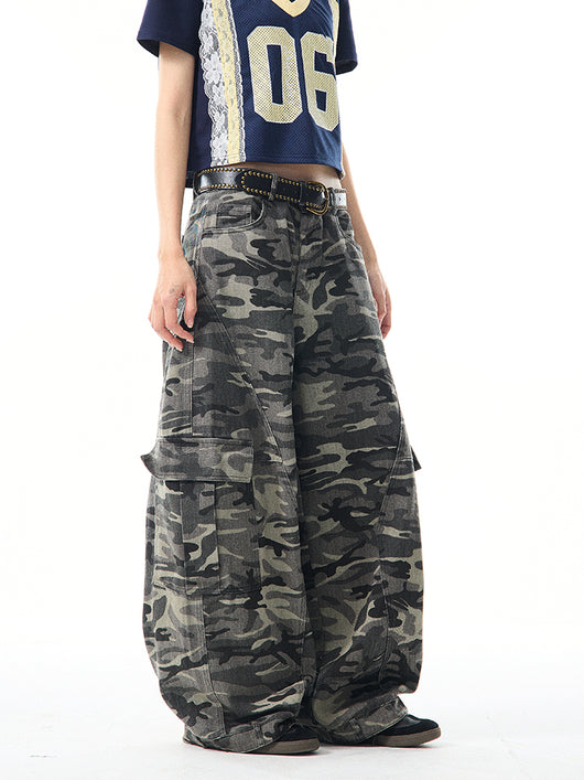 Overol Ancho Camuflaje Retro para Mujer - Pantalón Suelto y Casual - Image 18