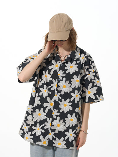 Camisa Vestido Floral Blanco con Botones - Image 3