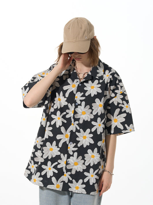 Camisa Vestido Floral Blanco con Botones - Image 3