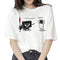 Camiseta Blanca Estampada MP3 para Mujer