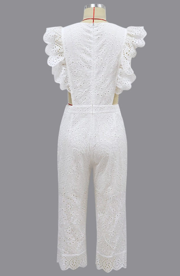 Jumpsuit Ajustado Cuello Redondo Tendencia Europea y Americana