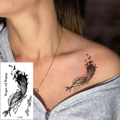 Tatuajes Temporales Impermeables - Letras, Flores y Mariposas - Image 44