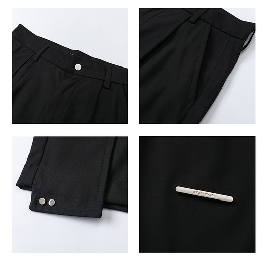 Pantalones Drapeados de Diseño Irregular - Image 4