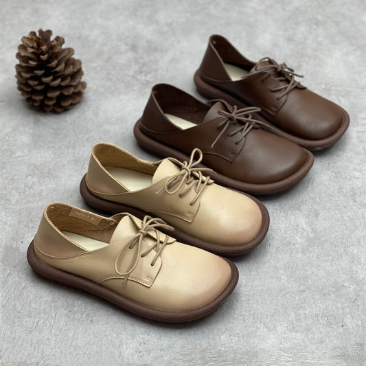 Zapatos Oxford Retro de Cuero Genuino Hechos a Mano - Estilo Británico Clásico