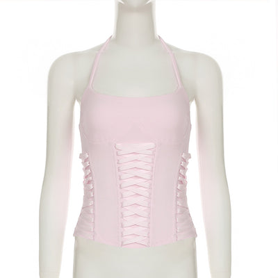 Chaleco Halter con Control de Cintura y Cordones - Diseño Veraniego para Mujer - Image 43
