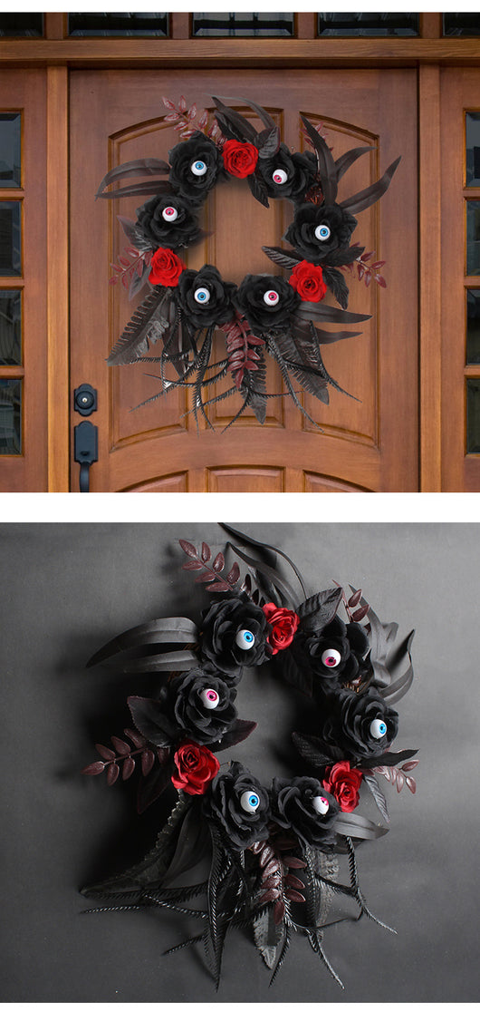 Guirnalda de Rosas Artificiales y Ojos Terroríficos con Ramas Secas para Halloween - Image 8
