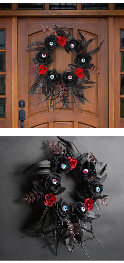 Guirnalda de Rosas Artificiales y Ojos Terroríficos con Ramas Secas para Halloween - Image 8