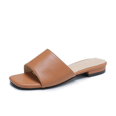 Sandalias y Pantuflas Talla Grande con Tacón Grueso y Punta Cuadrada - Image 8