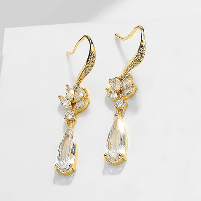 Aretes de Boda Gota de Agua Coreanos Largos - Image 12